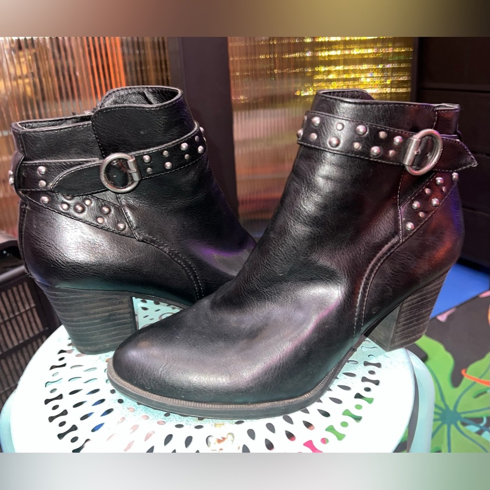 Circus by Sam Edelman Black Studded Ankle Booties